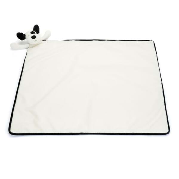 Bashful Black & Cream Puppy Blankie 4