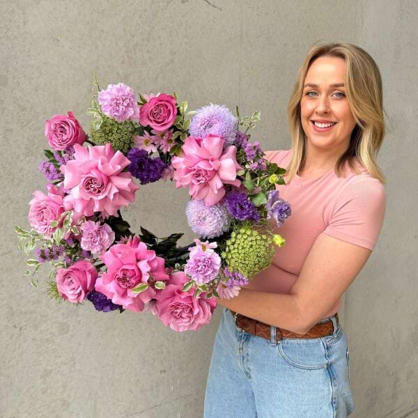 Sydney Sympathy Wreath Purple Petite Size