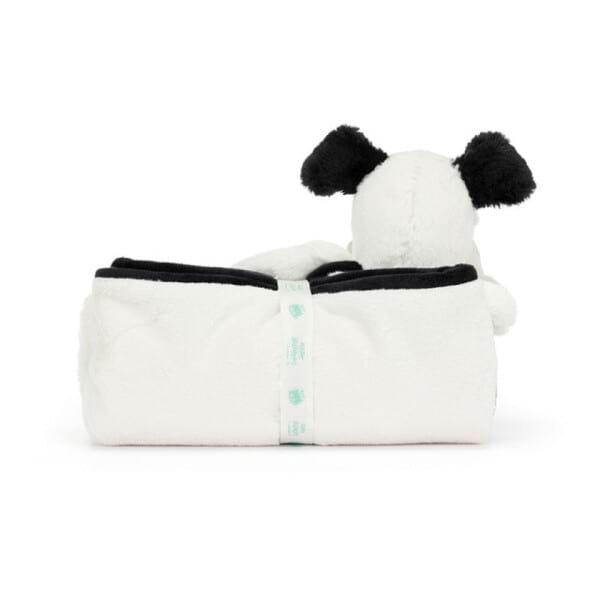 Bashful Black & Cream Puppy Blankie 3