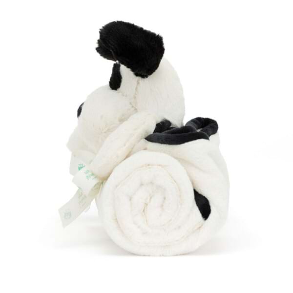 Bashful Black & Cream Puppy Blankie 2