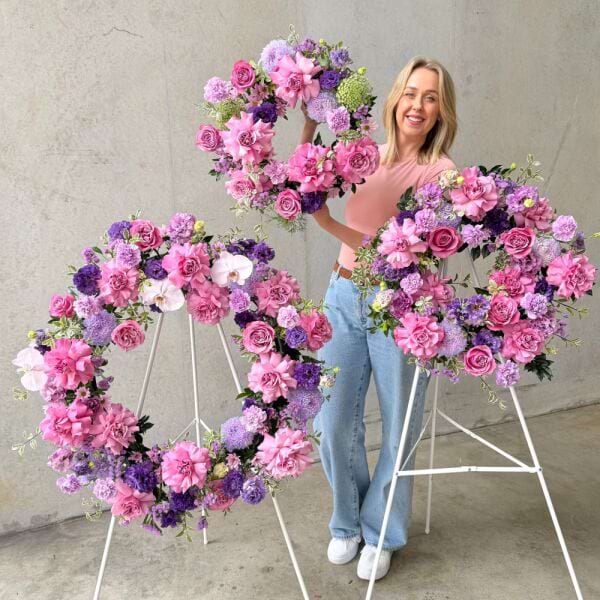 Sydney Sympathy Wreath Purple Three Sizes