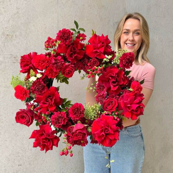 Red Sympathy Wreath Sydney - Large