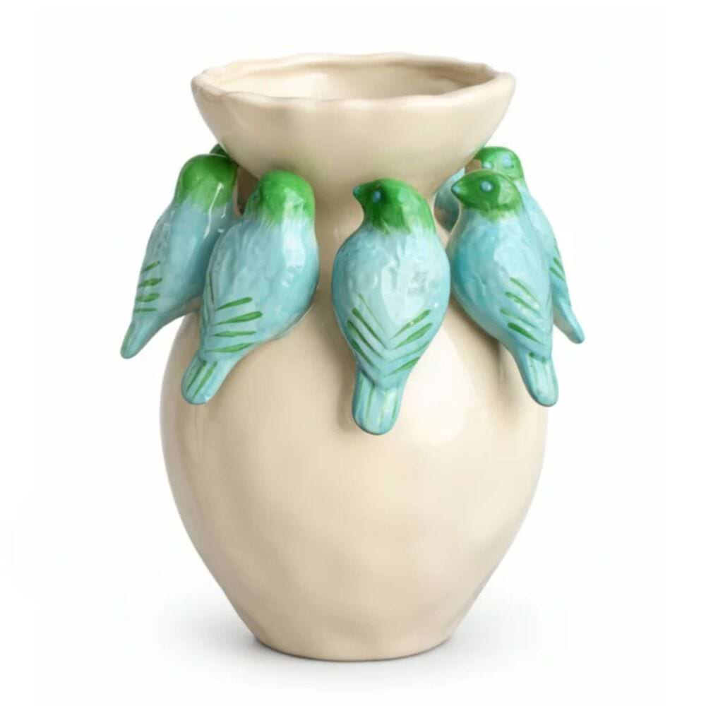 Blue and Green Bird Vase